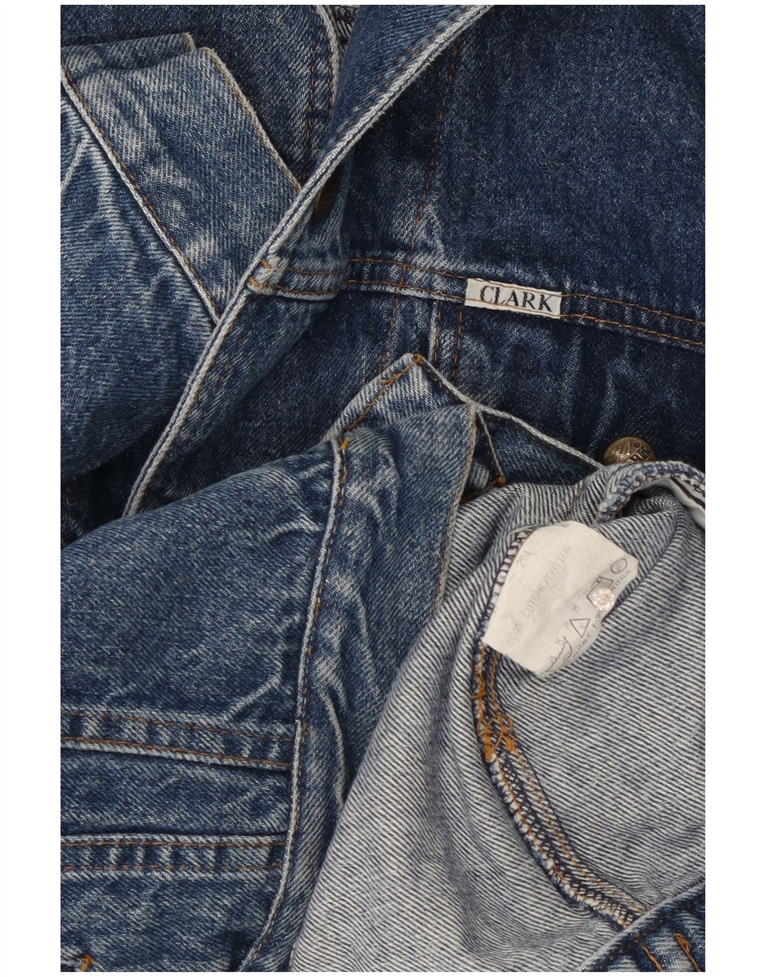 CLARK Mens Denim Jacket UK 38 Medium Blue Cotton