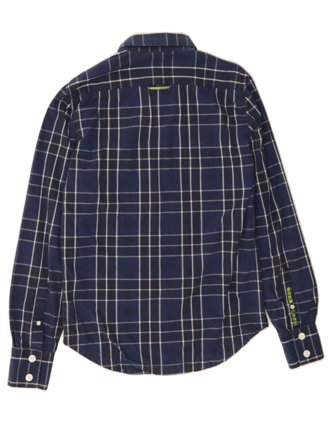 SUPERDRY Mens Flannel Shirt Small Navy Blue Check Cotton Vintage Superdry and Second-Hand Superdry from Messina Hembry 