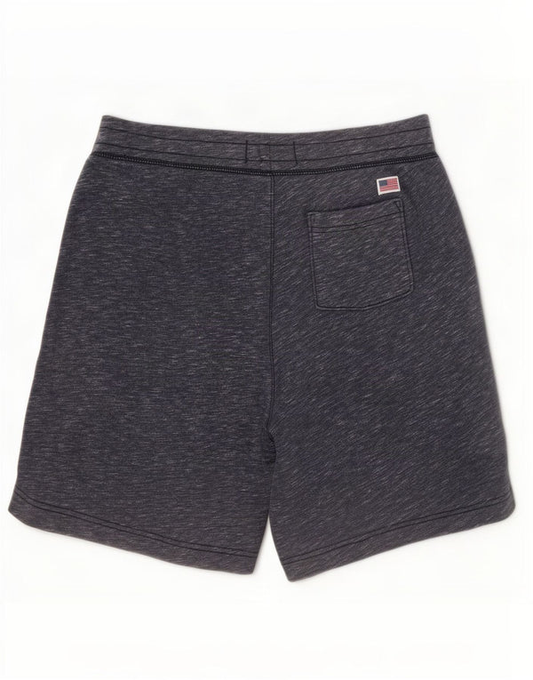 Hollister Mens Graphic Sport Shorts Small Navy Blue Flecked Cotton