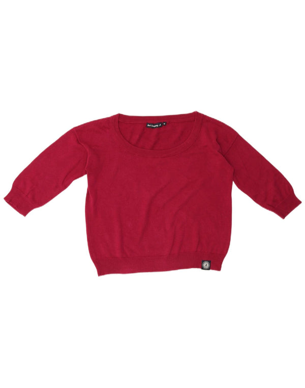 Best Company Womens Crop Boat Neck Jumper Sweater UK 14 Medium Red