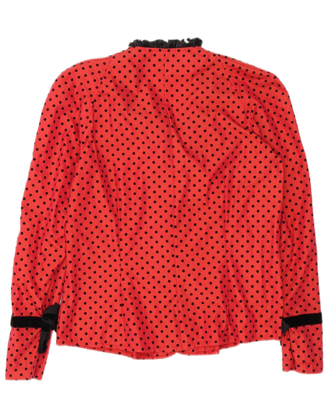 Primavera Firenze Womens Shirt Blouse US 3 Small Red Spotted Polyester
