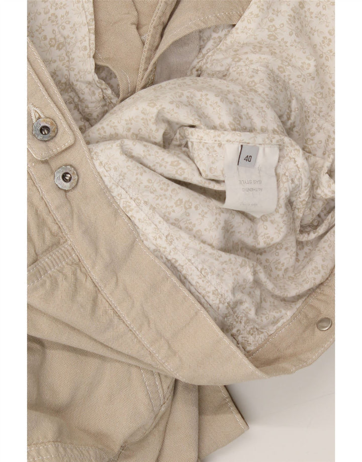 GAS Womens Crop Bomber Jacket EU 40 Medium Beige Cotton Vintage Gas and Second-Hand Gas from Messina Hembry 