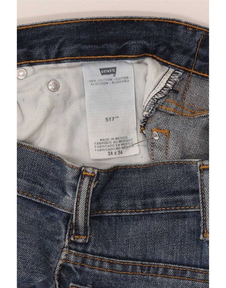 Levi's Mens 517 Bootcut Jeans W34 L34 Blue Cotton