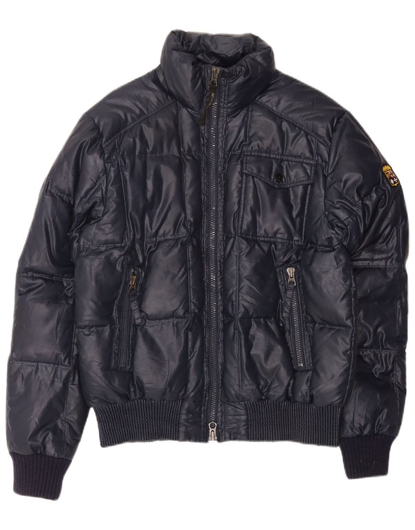 Marina Militare Mens Padded Jacket UK 40 Large Navy Blue Polyester