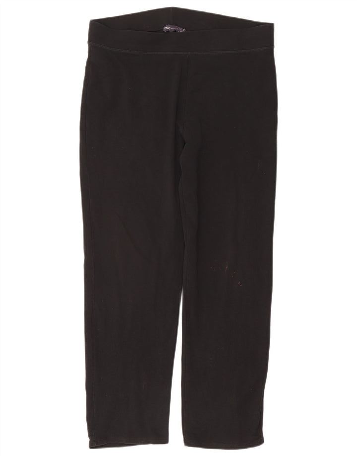 Marks & Spencer Womens Leggings UK 16 Large Black Cotton