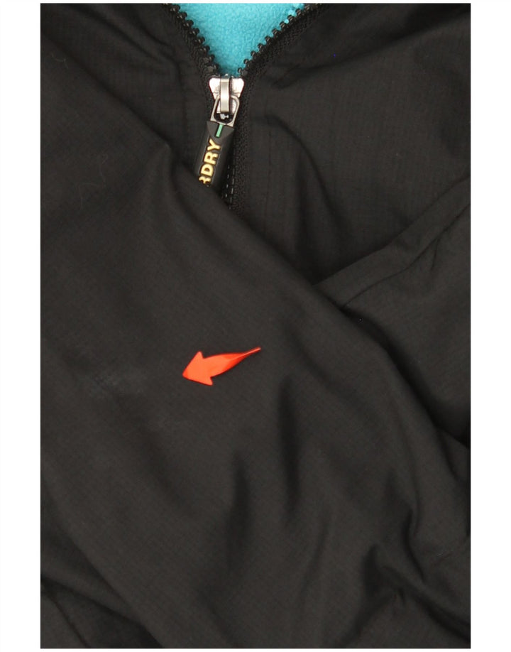 SUPERDRY Womens Windcheater Hooded Windbreaker Jacket UK 12 Medium Black