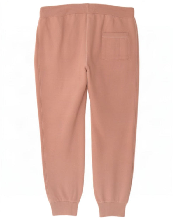 Superdry Womens Tracksuit Trousers Joggers UK 16 Large Pink Cotton