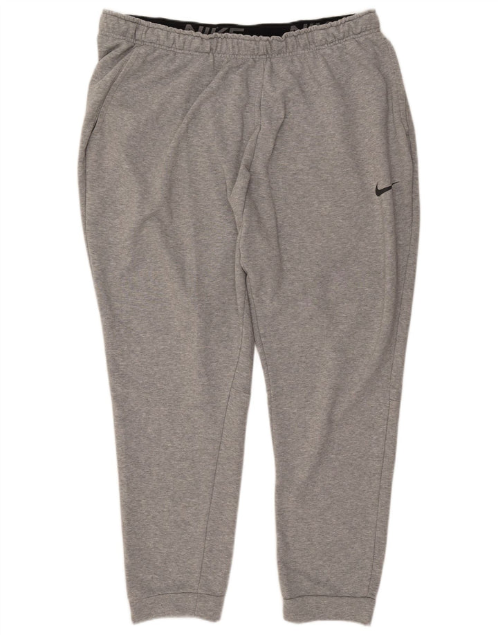 NIKE Mens Dri Fit Tracksuit Trousers Joggers 3XL  Grey Cotton