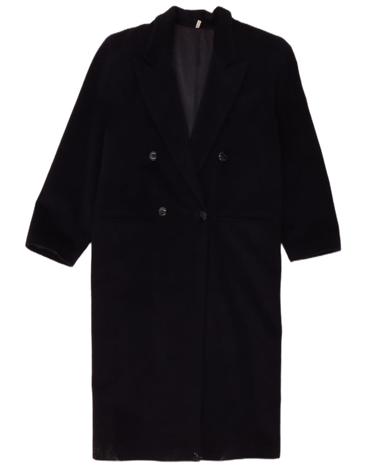 Vintage Womens Double Breasted Coat EU 40 Medium Navy Blue