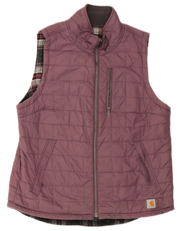 CARHARTT Womens Padded Gilet US 8/10 Medium Purple Nylon