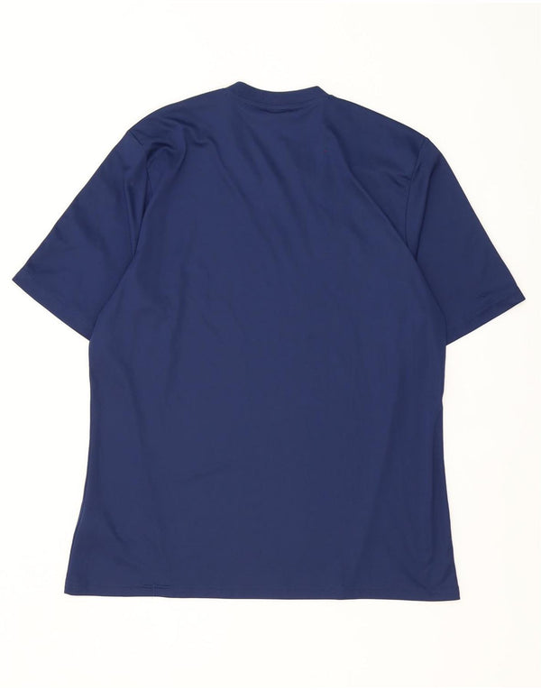 Adidas Mens Climalite T-Shirt Top XL Navy Blue Striped Polyester