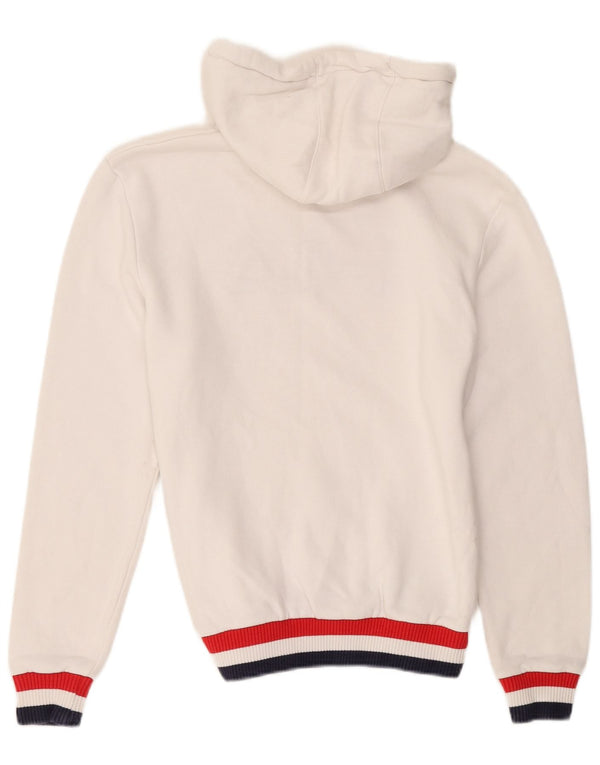 Fila Mens Graphic Hoodie Jumper XS White Colourblock Cotton