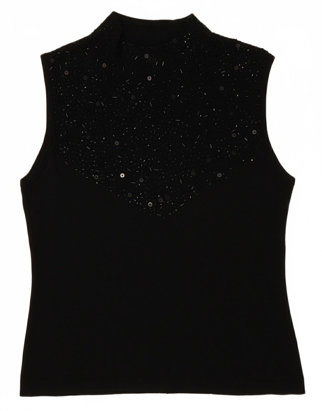 SKY DESIGN Womens Sleeveless Blouse Top US 2 XS Black Rayon
