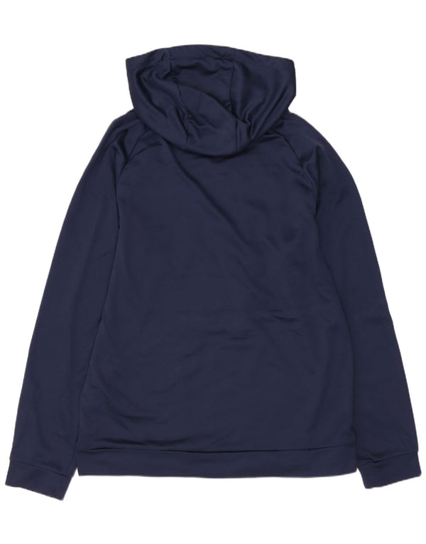 NIKE Mens Dri Fit Graphic Hoodie Jumper Medium Navy Blue Polyester