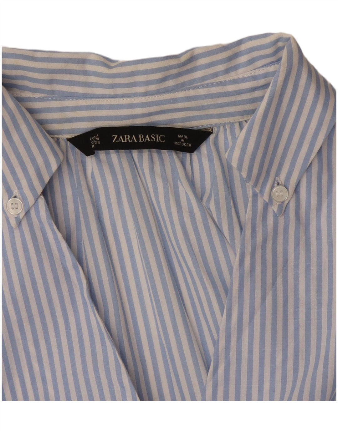 Zara Womens Oversized Tunic Dress UK 14 Medium Blue Pinstripe