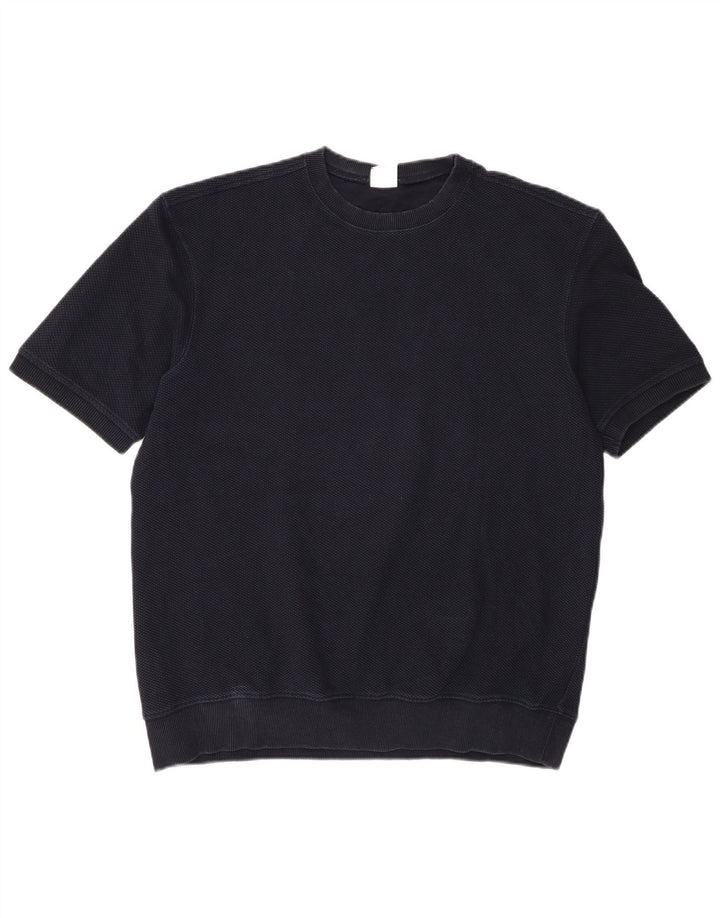 Zara Mens T-Shirt Top Large Navy Blue Cotton