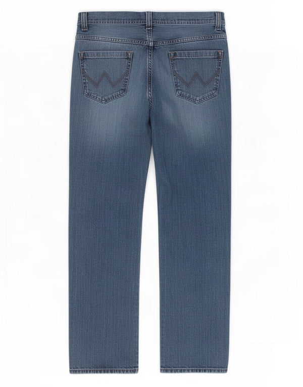 Wrangler Mens Wesley Regular Straight Jeans W36 L32 Blue Cotton