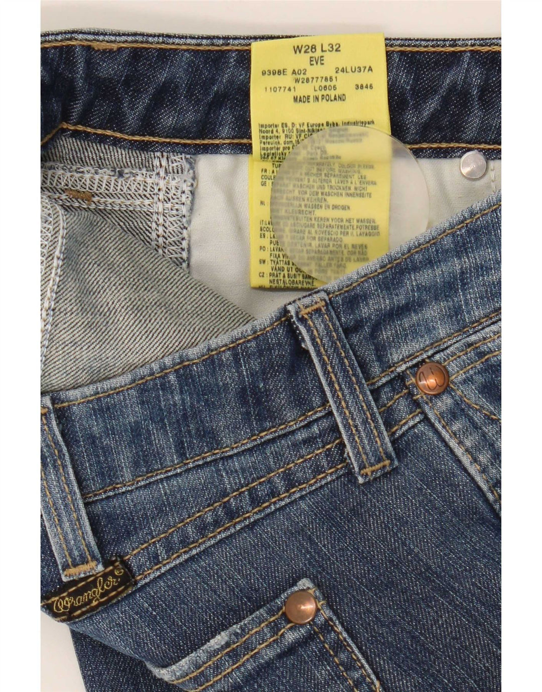 Wrangler Womens Eve Bootcut Jeans W28 L32 Blue Cotton