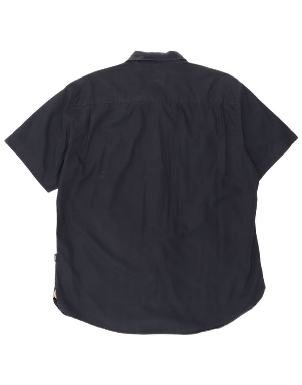 Paul Smith Mens Short Sleeve Shirt 2XL Navy Blue Cotton