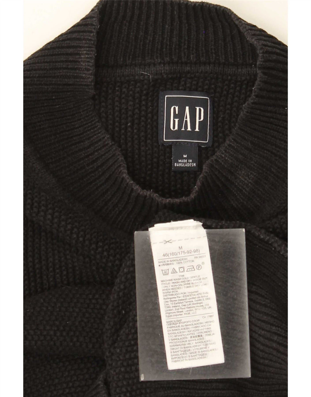 Gap Womens Turtle Neck Jumper Sweater UK 14 Medium Black Cotton
