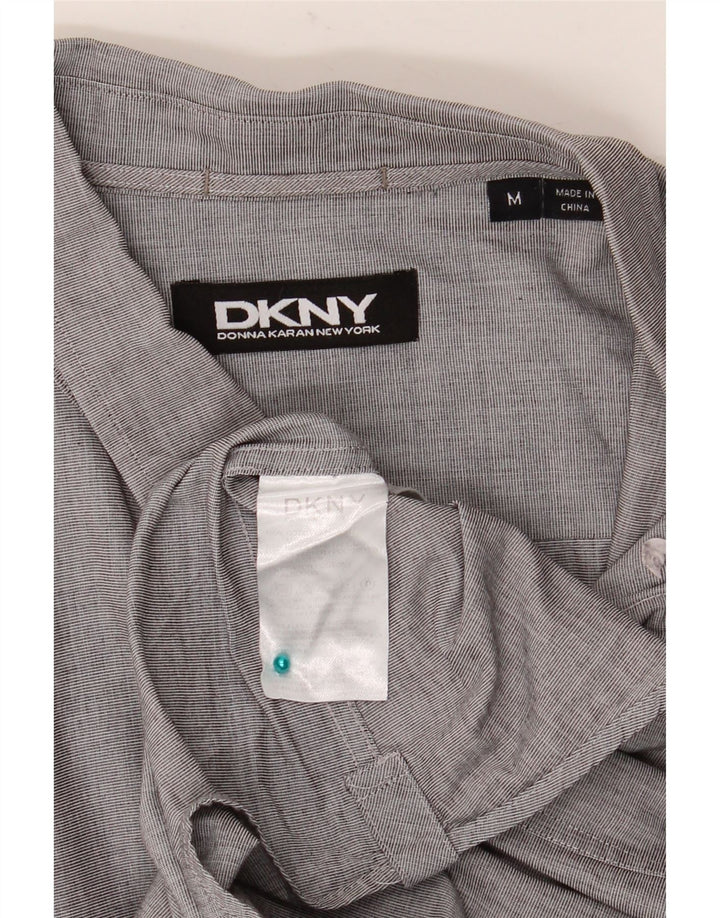 DKNY Mens Shirt Medium Grey Pinstripe Cotton