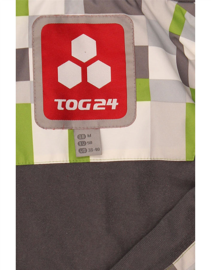 Tog 24 Mens Hooded Ski Jacket UK 38 Medium Beige Geometric