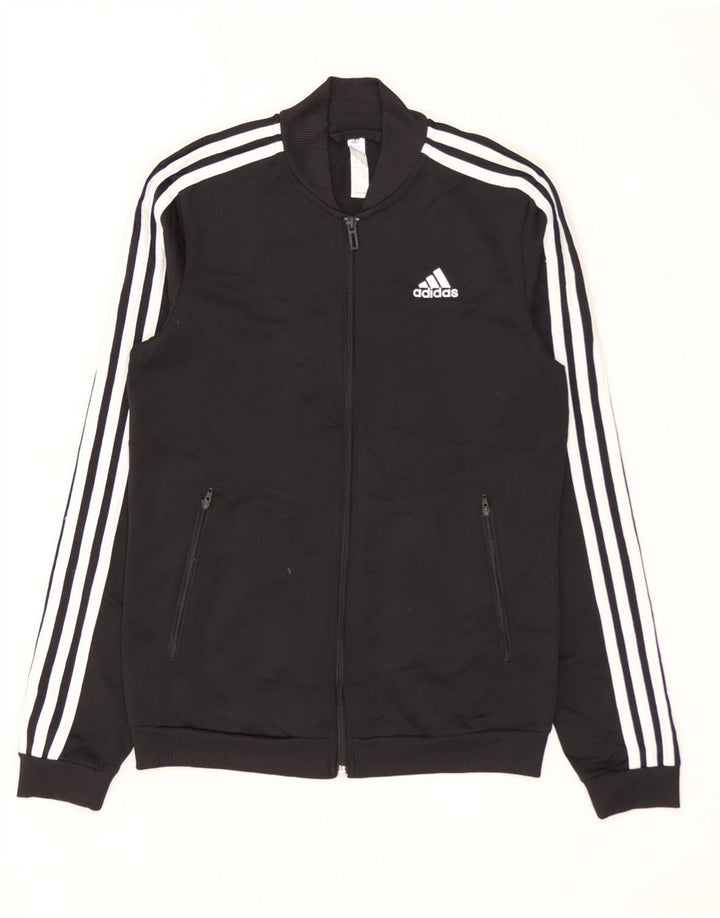 ADIDAS Womens Tracksuit Top Jacket UK 4/6 XS Black Polyester