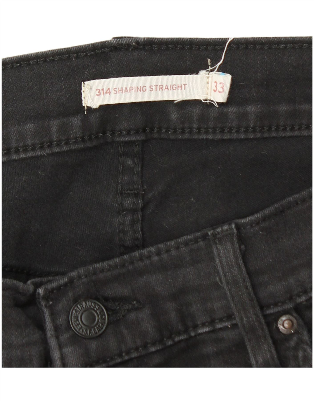 Levi's Womens 314 Shaping Straight Jeans W33 L30 Black Cotton