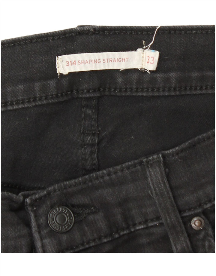 Levi's Womens 314 Shaping Straight Jeans W33 L30 Black Cotton