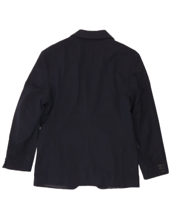 Zara Mens 2 Button Blazer Jacket EU 46 Small Navy Blue Polyester