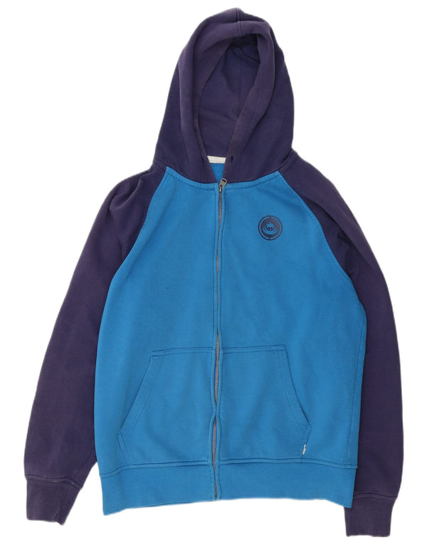 Saltrock Mens Zip Hoodie Sweater Large Blue Colourblock Cotton