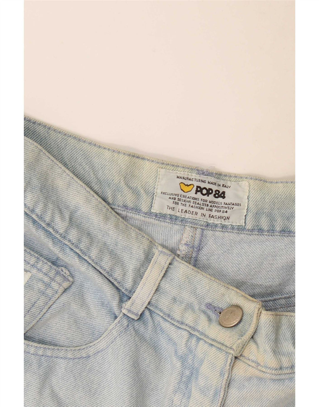 POP 84 Womens Denim Shorts W28 Medium Blue