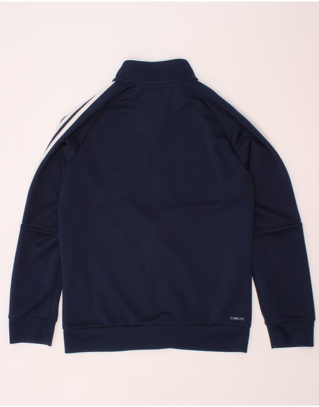 ADIDAS Boys Climalite Tracksuit Top Jacket 7-8 Years Navy Blue Polyester