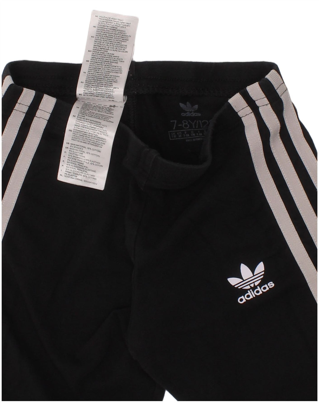 Adidas Girls Shorts 7-8 Years Black Cotton Sports