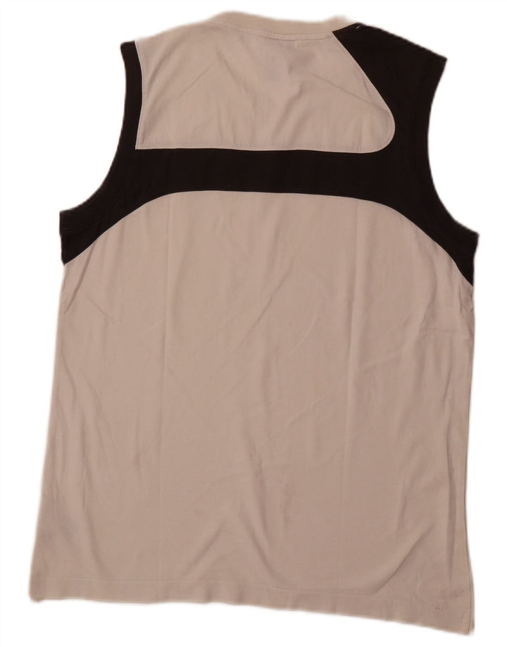 ADIDAS Mens Vest Top Large White Colourblock Cotton