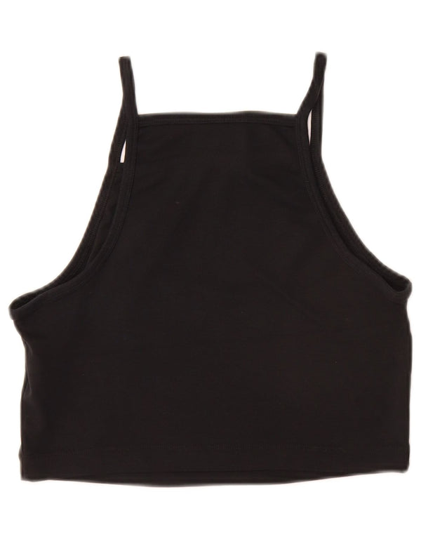 NIKE Girls Crop Cami Top 10-11 Years Medium Black Cotton