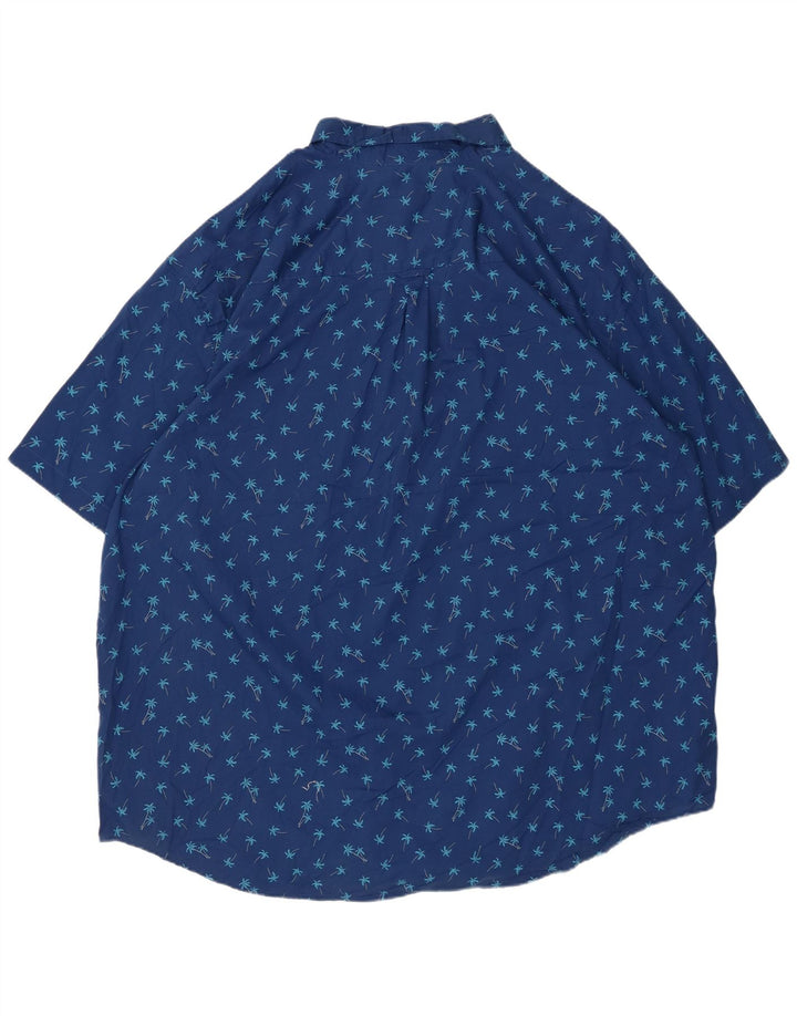 IZOD Mens Short Sleeve Shirt 3XL Blue Floral Cotton