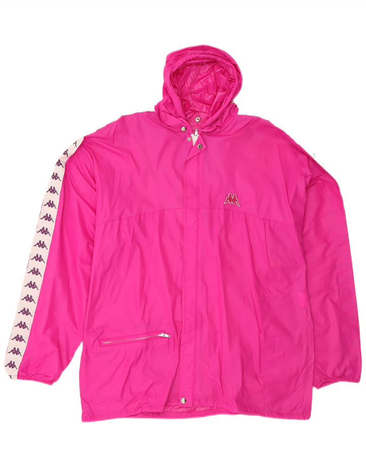 KAPPA Mens Graphic Hooded Rain Jacket UK 40 Large Pink