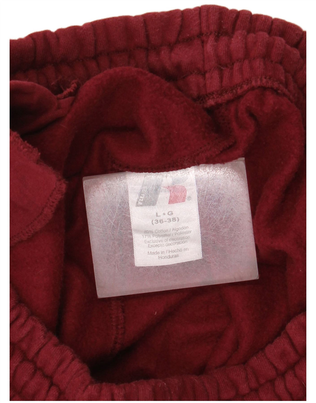 RUSSELL ATHLETIC Mens Tracksuit Trousers Large  Maroon Cotton