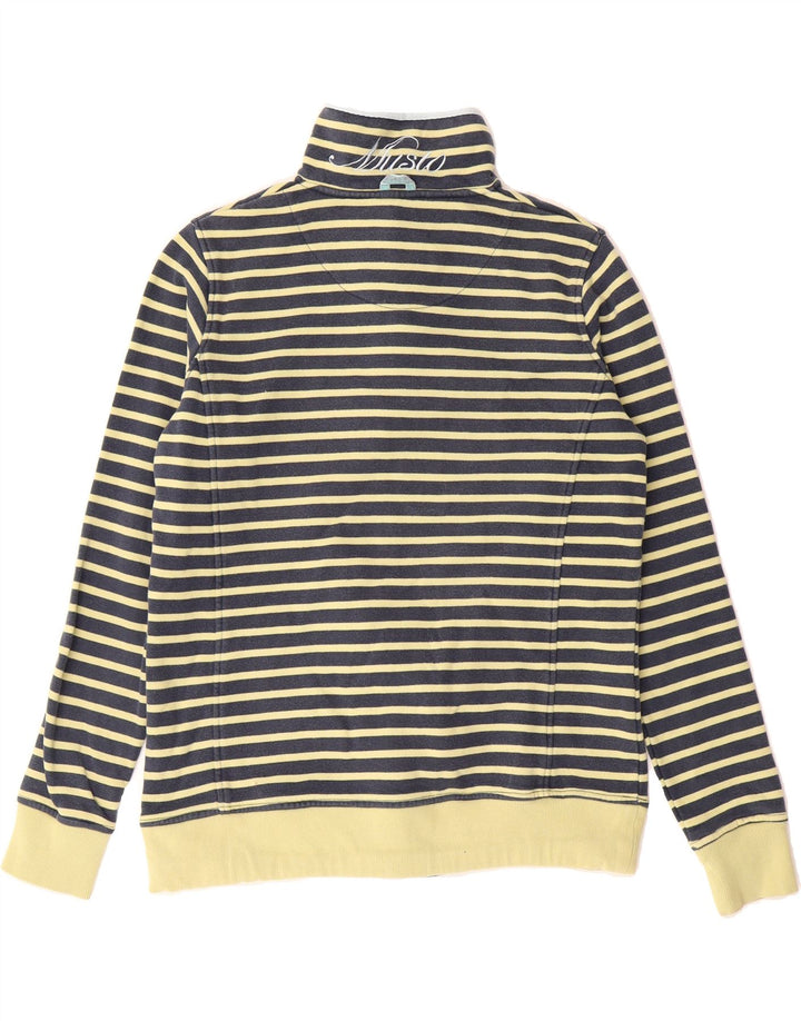 MUSTO Womens Oversized Sweatshirt Jumper UK 8 Small Blue Striped Vintage Musto and Second-Hand Musto from Messina Hembry 