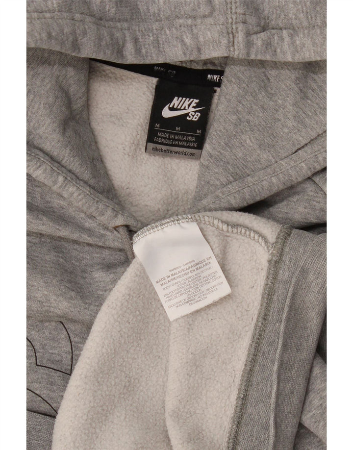 Nike Mens Graphic Hoodie Jumper Medium Grey Flecked Cotton