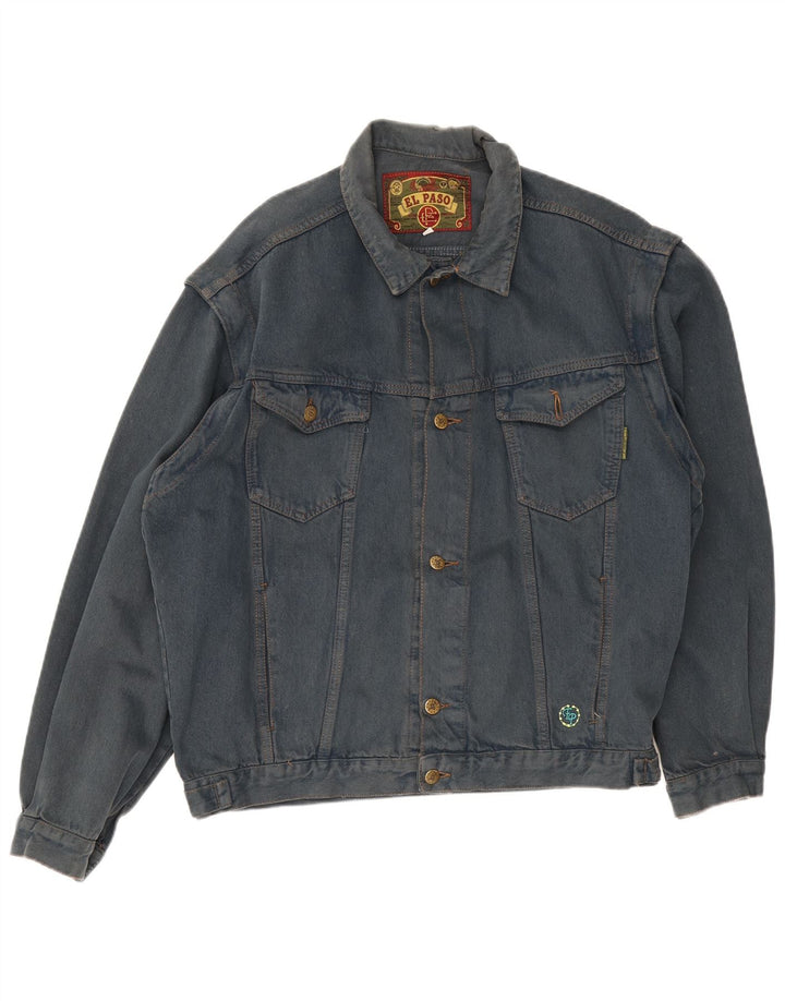 El Paso Mens Denim Jacket UK 40 Large Blue Cotton
