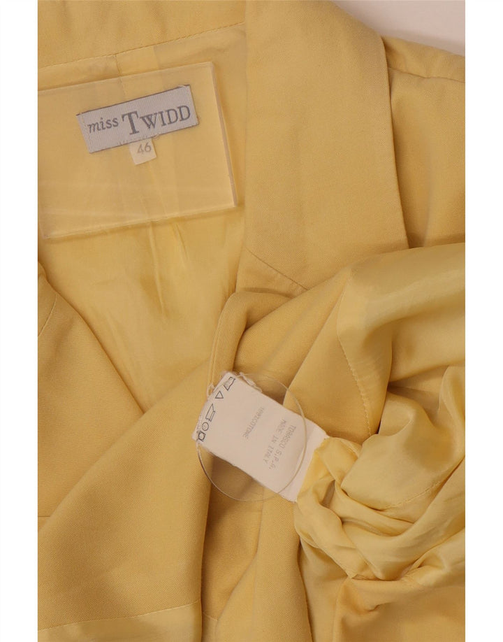 Misstwidd Womens Short Sleeve 4 Button Blazer Jacket IT 46 Large Yellow