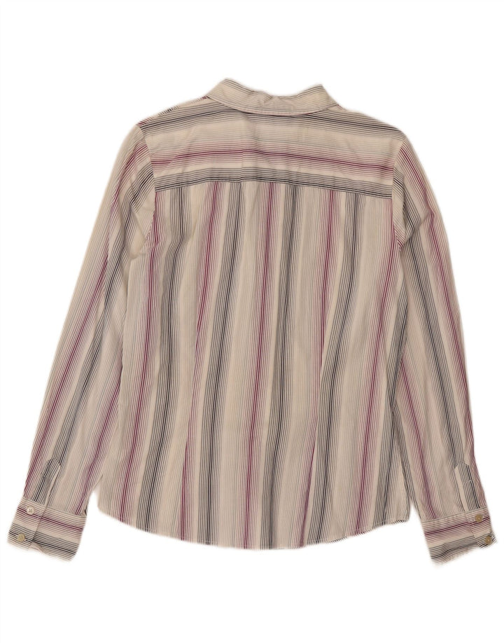 Calvin Klein Womens Shirt UK 14 Medium Multicoloured Striped Cotton