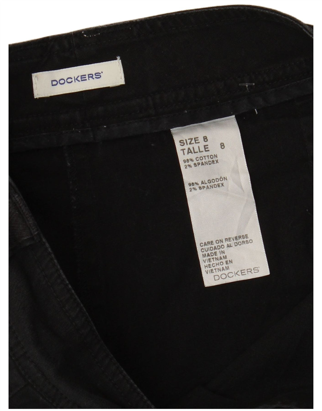 DOCKERS Womens Chino Shorts US 8 Medium W34 Black Cotton