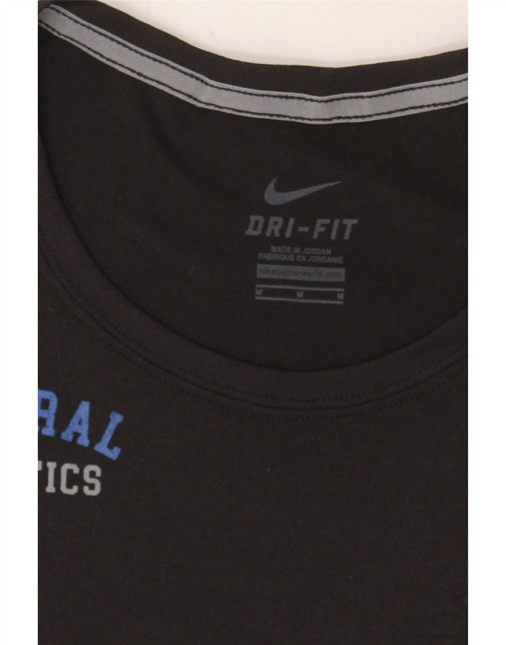NIKE Womens Dri Fit Graphic T-Shirt Top UK 12 Medium Black Polyester Vintage Nike and Second-Hand Nike from Messina Hembry 