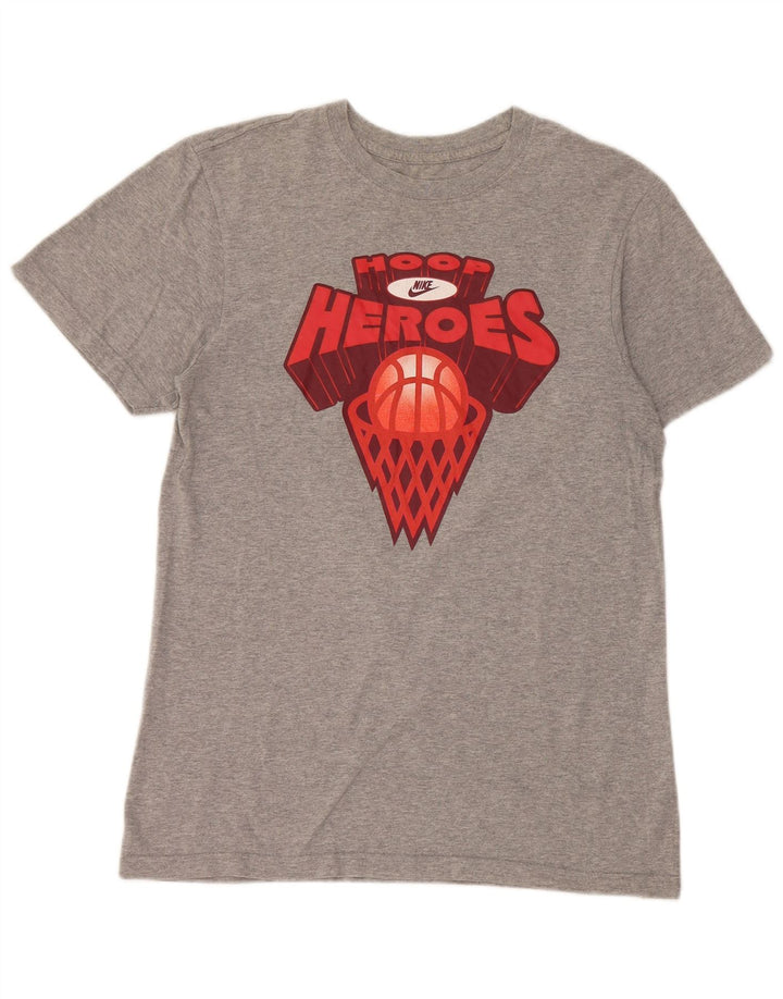 NIKE Mens Regular Fit Graphic T-Shirt Top Small Grey Cotton