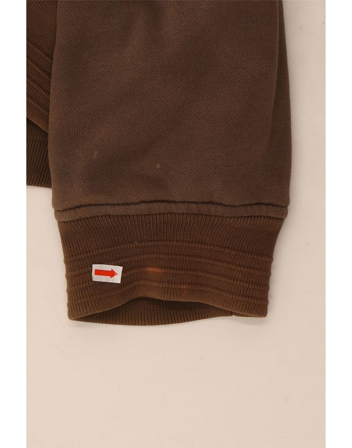 ANIMAL Mens Graphic Zip Hoodie Sweater Large Brown Cotton