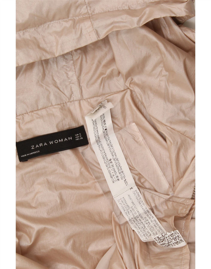 ZARA Womens Oversized Hooded Raincoat UK 10 Small Beige Polyurethane Vintage Zara and Second-Hand Zara from Messina Hembry 