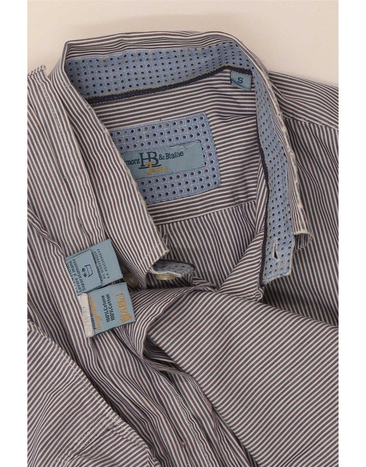Harmont & Blaine Mens Shirt Small Blue Pinstripe Cotton